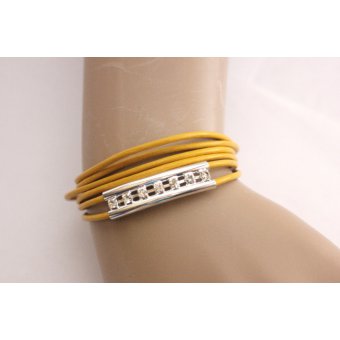 bracelet wrap en cuir jaune by EmmaFashionStyle