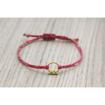 Bracelet cordon rose et breloque doré by EmmaFashionStyle