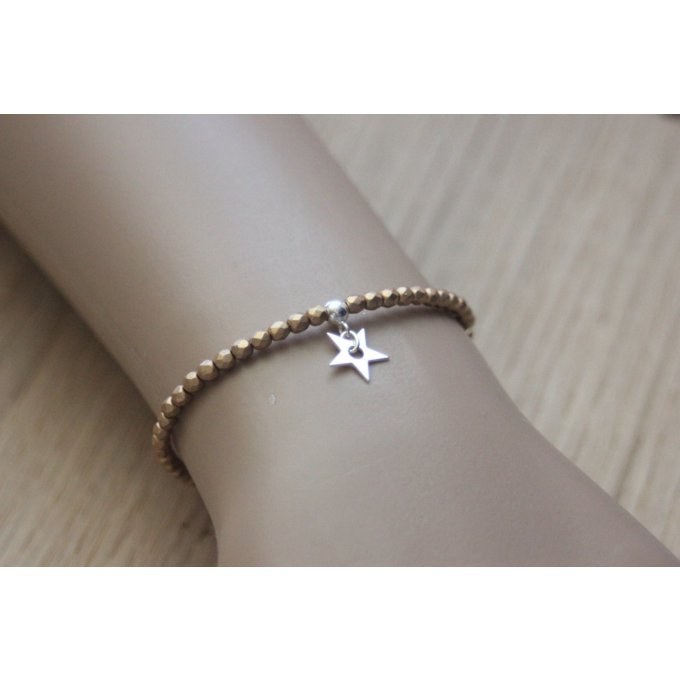 bracelet étoile en argent massif