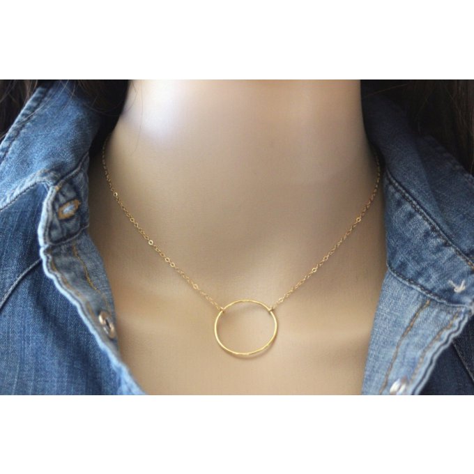 Collier or Gold Filled pendentif cercle