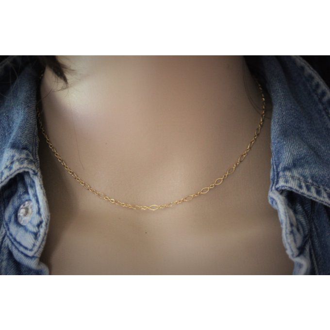 Collier en or Gold Filled chaine maille figaro