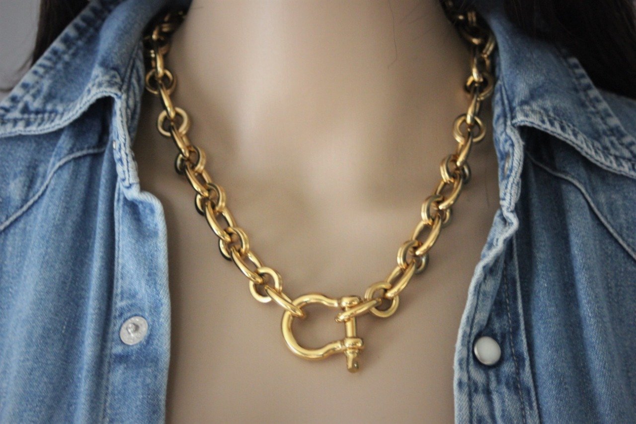 Collier Fantaisie Vintage Gros Maillons - Style Rétro Années 80/90