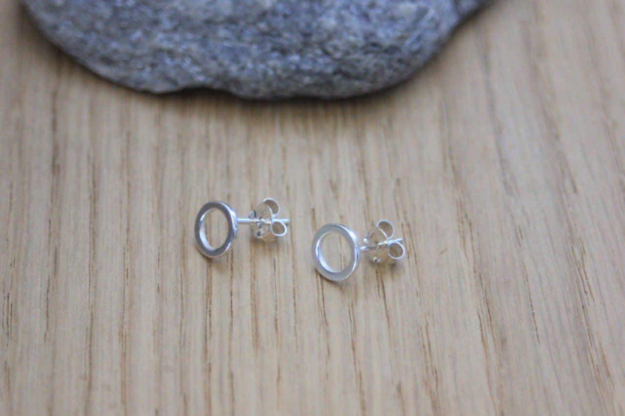 Boucles D'oreilles En Argent Massif 925 - Noir - Neuf Avec étiquettes