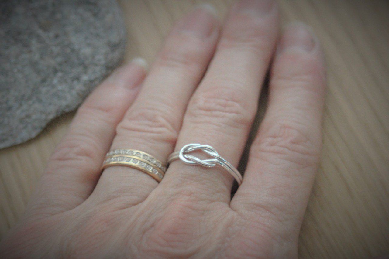 Bague Argent Massif Nœud - Taille 51 - Occasion - Style Vintage Et élégant