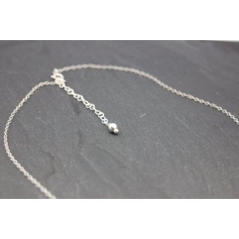 Collier argent massif pendentif cristal