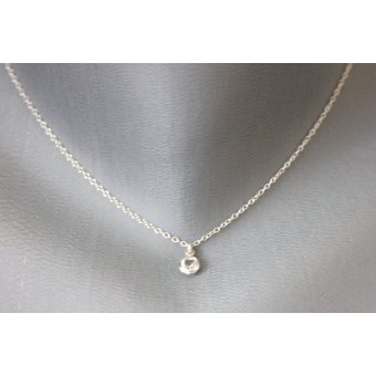 Collier argent massif pendentif cristal