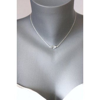 Collier argent et ovale en cristal Swarovski