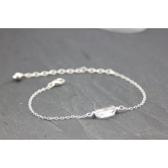 Bracelet argent et ovale en cristal Swarovski