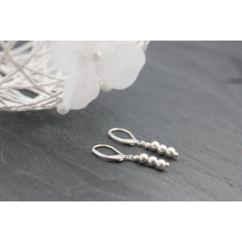 Boucles d'oreilles perles argent massif