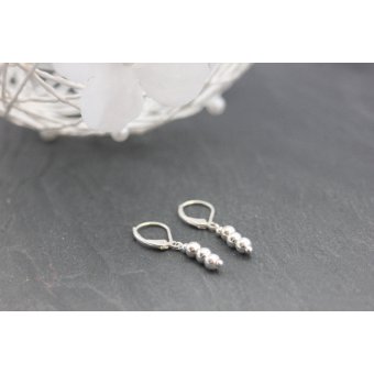 Boucles d'oreilles perles argent massif