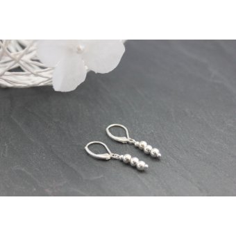 Boucles d'oreilles perles argent massif