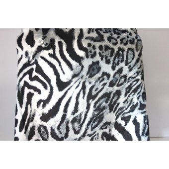 Foulard snood imprimé léopard noir et gris
