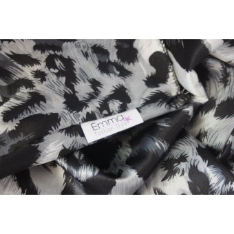 Foulard snood imprimé léopard noir et gris