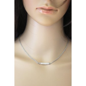 Collier minimaliste acier et perles by EmmaFashionStyle