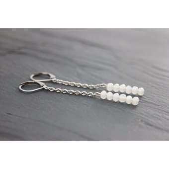 boucles d'oreilles petites perles blanches