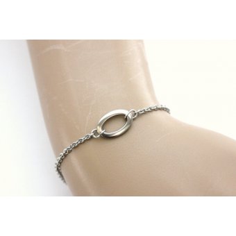 Bracelet acier anneau de style minimÃ¹aliste 