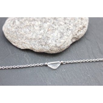 Bracelet acier et perle triangle cristal