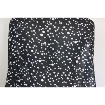 Foulard noir imprimé pois blanc 