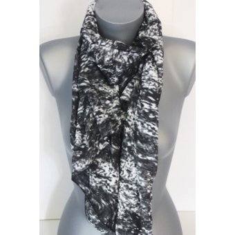 Foulard mousseline imprimÃ©e noir et blanc