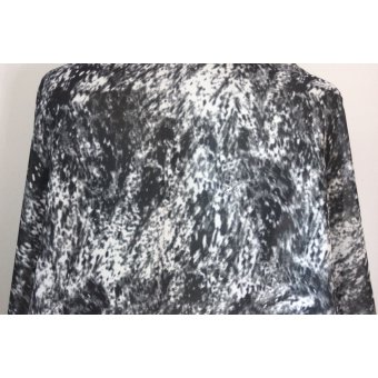 Foulard mousseline imprimée noir et blanc