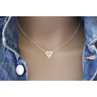 collier triangle en argent massif