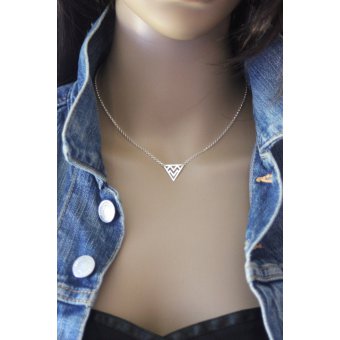 collier fin en argent pendentif triangle