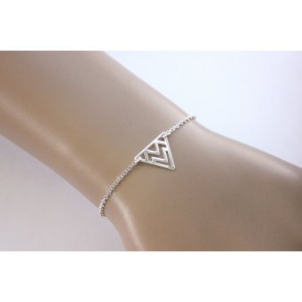 Bracelet argent massif triangle ethnique