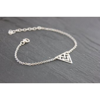 Bracelet argent massif triangle ethnique