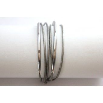 bracelet cuir et acier by EmmaFashionStyle