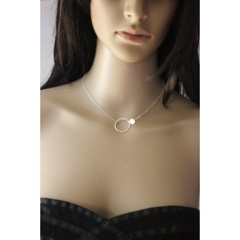 collier ras du cou fin en argent massif