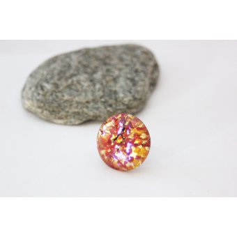 Bague de createur paillettes multicolore