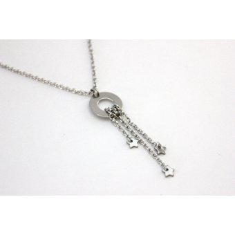 collier acier inoxu=ydable pendentif anneau