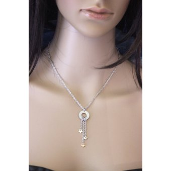 collier acier avec anneau et Ã©toiles