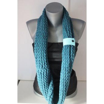 Echarpe de createur en laine bleu canard by EmmaFashionStyle