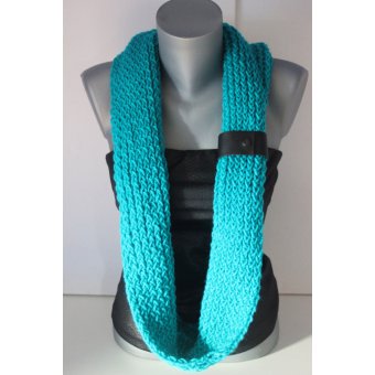 Echarpe de createur en laine bleu vert by EmmaFashionStyle