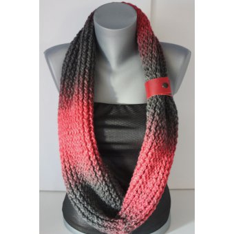 Echarpe de createur rouge et gris by EmmaFashionStyle