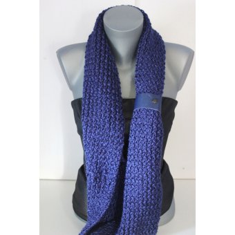 Snood laine bleu électrique métallisé