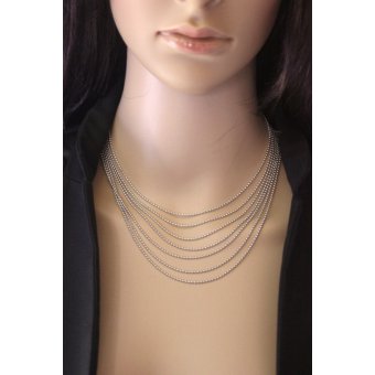 Collier multi-rangs en acier inoxydable 