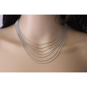 Collier multi-rangs en acier inoxydable 