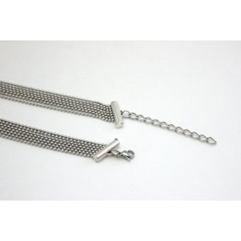 Bracelet multi-rangs chaine bille en acier 