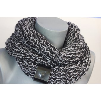 echarpe tube en laine noir et gris by EmmaFashionStyle