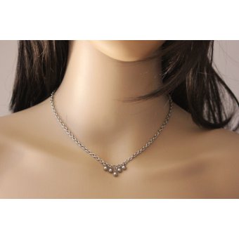 Collier acier breloques boules