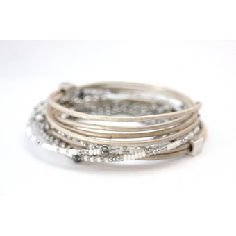 bracelet wrap cuir blanc by EmmafashionStyle