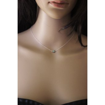 Collier argent petite étoile noire en hématite