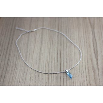 collier ras du cou en argent massif pendentif swarovski