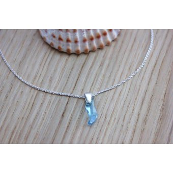 Collier argent pendentif vague swarovski bleu