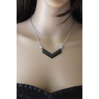 Collier chevron émaillé noir