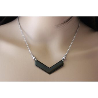 Collier chevron émaillé noir