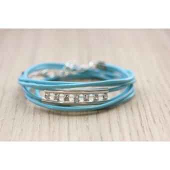 bracelet wrap en cuir aqua by EmmaFAshionStyle