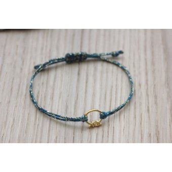 bracelet minimaliste cordon et argent massif